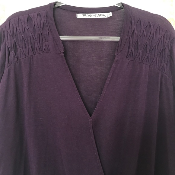 Michael Stars V Neck Blouson Tee - Picture 7 of 8